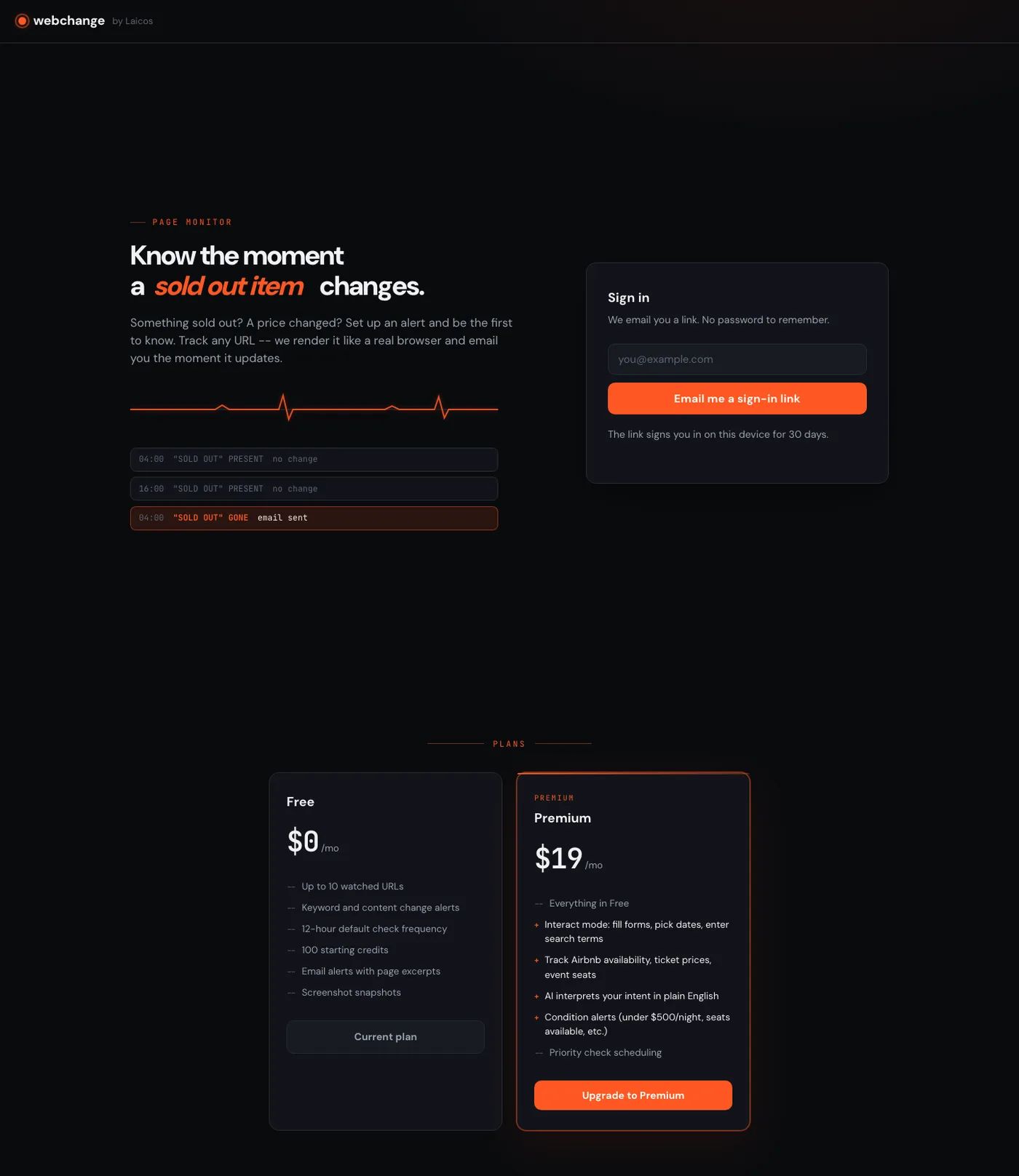 WebChange screenshot 2