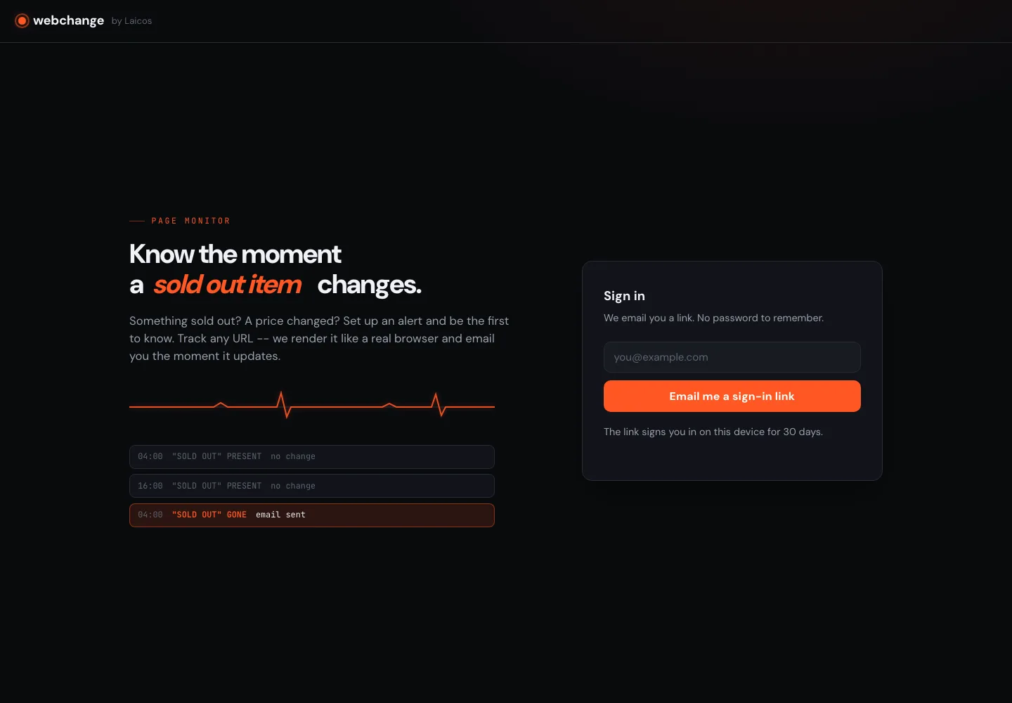 WebChange screenshot 1